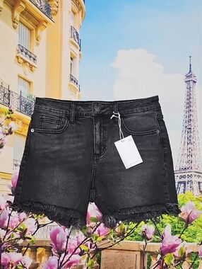 Carly Jean Cut off Raw Hem Shorts Small New